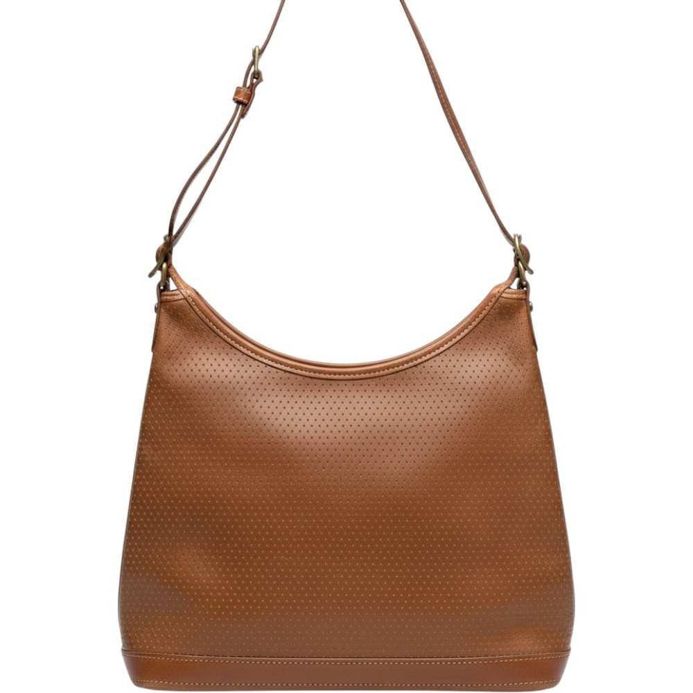Dooney & Bourke Vintage Perforated Leather Shoulder Bag Cognac-New